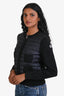 Moncler Black Wool Down Padded Maglia Tricot Alla Coreana Jacket Size S