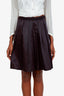 Jil Sander Navy Silk Pleated Mini Skirt Size 34