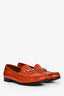 Gucci Burnt Orange Patent Leather Horsebit Loafers Size 38.5
