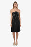 Robe midi asymétrique Jean Paul Gaultier en crêpe noir, sans manches, zippée, ceinturée, taille estimée S