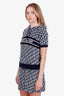 Christian Dior Navy Blue Oblique Cotton Hooded Mini Dress Size S