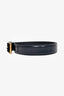 Gucci Navy Leather Web Accent Belt Size 85/34
