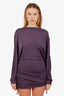 Christopher Esber Purple Lunda Draped Open Back Mini Dress Size 10