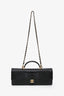Pre-loved Chanel™ x Matthieu Blazy 2026 Black Lizard Embossed Patent Long Top Handle Clutch with Chain