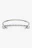 Miu Miu Silver Tone Faux Pearl Crystal Detail Double Headband