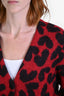 Saint Laurent Red/Black Superkid Mohair Heard Cardigan Size XS