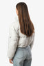 Brunello Cucinelli Beige Beaded Detail Cropped Puffer Jacket Size 40