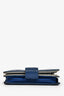 Pre-loved Chanel™ 2012/13 Blue Lambskin Camellia Bi-Fold Wallet