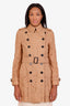 Burberry Beige Lace Belted Trench Coat Size 6