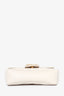 Gucci White Leather Chevron Quilted Mini GG Marmont Crossbody Bag