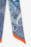 Hermès Blue/Grey/Orange Silk 'Selle de Dignitaire' Twilly