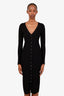 Veronica Beard Black Button Down Knit Midi Dress Size XS