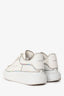 Alexander McQueen White/Iridescent Leather Platform Sneakers Size 40.5