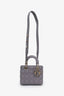 Christian Dior 2017 Grey Cannage Lambskin Small Lady Dior with Strap