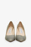 Jimmy Choo Gold Glitter Pointed Toe Heels Size 39