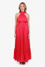 Zimmermann Pink Silk Halterneck Maxi Dress Size 0