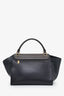 Celine Black/Taupe Leather Suede Medium Trapeze Top Handle Bag with Strap
