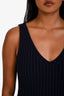 Maje Navy Ribbed Wool Maxi Dress Size 40