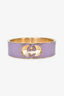 Gucci Purple Enamel Gold Tone Interlocking GG Cuff Bracelet