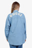 Gucci 2019 Denim Crystal Logo 'Year of the Pig' Long Sleeve Shirt Size M