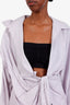 Jacquemus Purple Cinched Long Sleeve Mini Dress Size 36