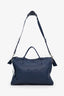 Balenciaga Blue Leather Blackout City Bag With Strap