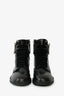 Roger Vivier Black Leather Crystal Embellished Buckle Combat Boots Size 36