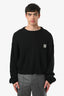 Off-White 2013 Black Cotton Rib Knit Logo Sweater Size S Mens