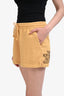 Gucci x The North Face Yellow Cotton Logo Shorts Size M