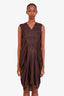 Rick Owens Brown Draped Sleeveless Midi Dress Size US 2