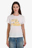 Re/Done White Cotton 'Let's Be Friends' Short Sleeve T-Shirt Size S