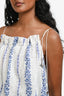 Zimmermann White/Blue Cotton Eyelet Floral Sleeveless Mini Dress Size 1