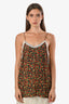 Gucci Black/Red Floral Lace Detail Camisole Blouse Size 40