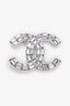 Pre-loved Chanel™ 01P Silver Tone Crystal Embellished CC Brooch
