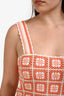 Maje Orange Crochet Floral Tank Top Size 3