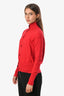 Gimaguas Red Knit Button Up Turtle Neck Cardigan Size XS