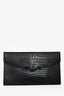 Saint Laurent Black Croc Embossed Uptown Pouch