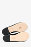 Pre-loved Chanel™ 2026 Black/White Quilted Leather Interlocking CC Ballerina Flats Size 38C