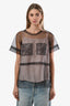Sofie D'Hoore Black/Pink Sheer Overlay Top with Cami Size 36