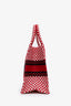 Christian Dior Red Canvas Dior Amour Polka Dot Medium Book Tote