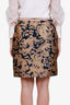 Lanvin Black Gold Embroidered Animal Mini Skirt Size 40