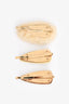 Miu Miu Yellow/White Miu Miu Logo Hair Clip Set of 3