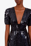 Temperley London Black Heart Sequin Jumpsuit Size US 2