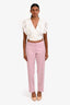 Dries Van Noten Pink Wool Pleated Tapered Pants Size 36