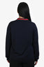 Gucci Navy Wool Web Striped Button Down Cardigan Size XXL