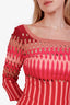 Alaïa Pink and Red Cut Out Top and Skirt Set Size S