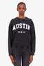 Anine Bing Washed Black Cotton 'Austin' Crewneck Sweater Size S