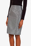 DSquared2 Silver/Black Midi Pencil Skirt Estimated Size 38