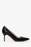 Manolo Blahnik Black Patent Leather Pointed Toe Heels Size 37