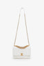 Pre-loved Chanel™ 2022+ White Lambskin CC Crystal Logo Small Flap Bag